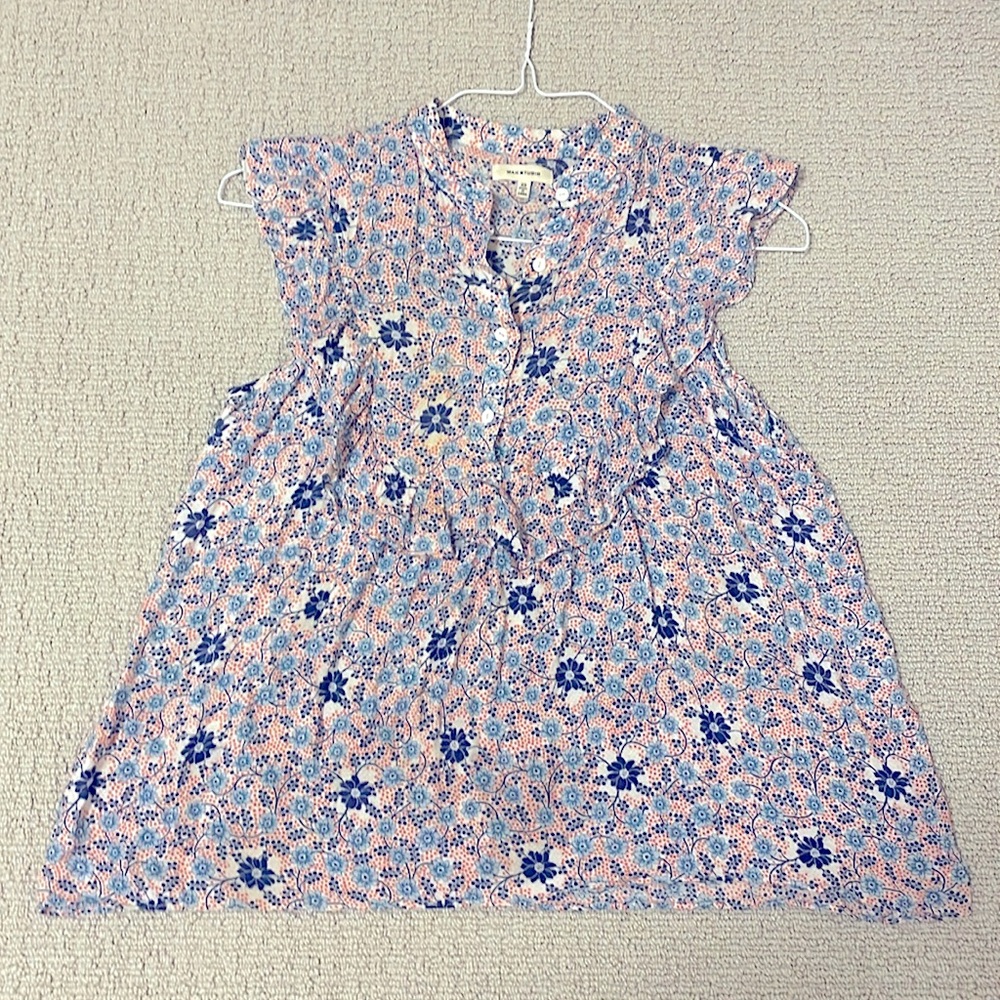 Max Studio brand Blue and Red Floral Top women’s XS or S very good condition